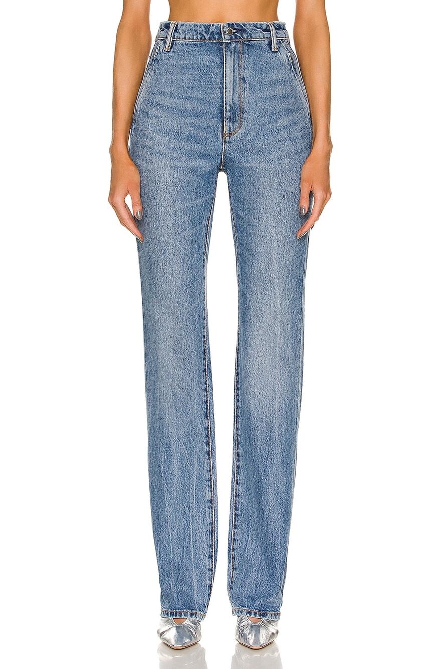 Alexander Wang Blue Stacked Straight Denim Jeans Size 25